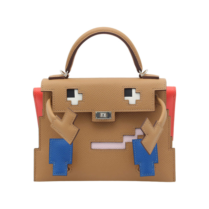 HERMES エルメス　ケリードールピクト　ビスキュイ/ブルーフリーダ/モーヴペール/ローズテキサス　エプソン　シルバー金具　W刻印