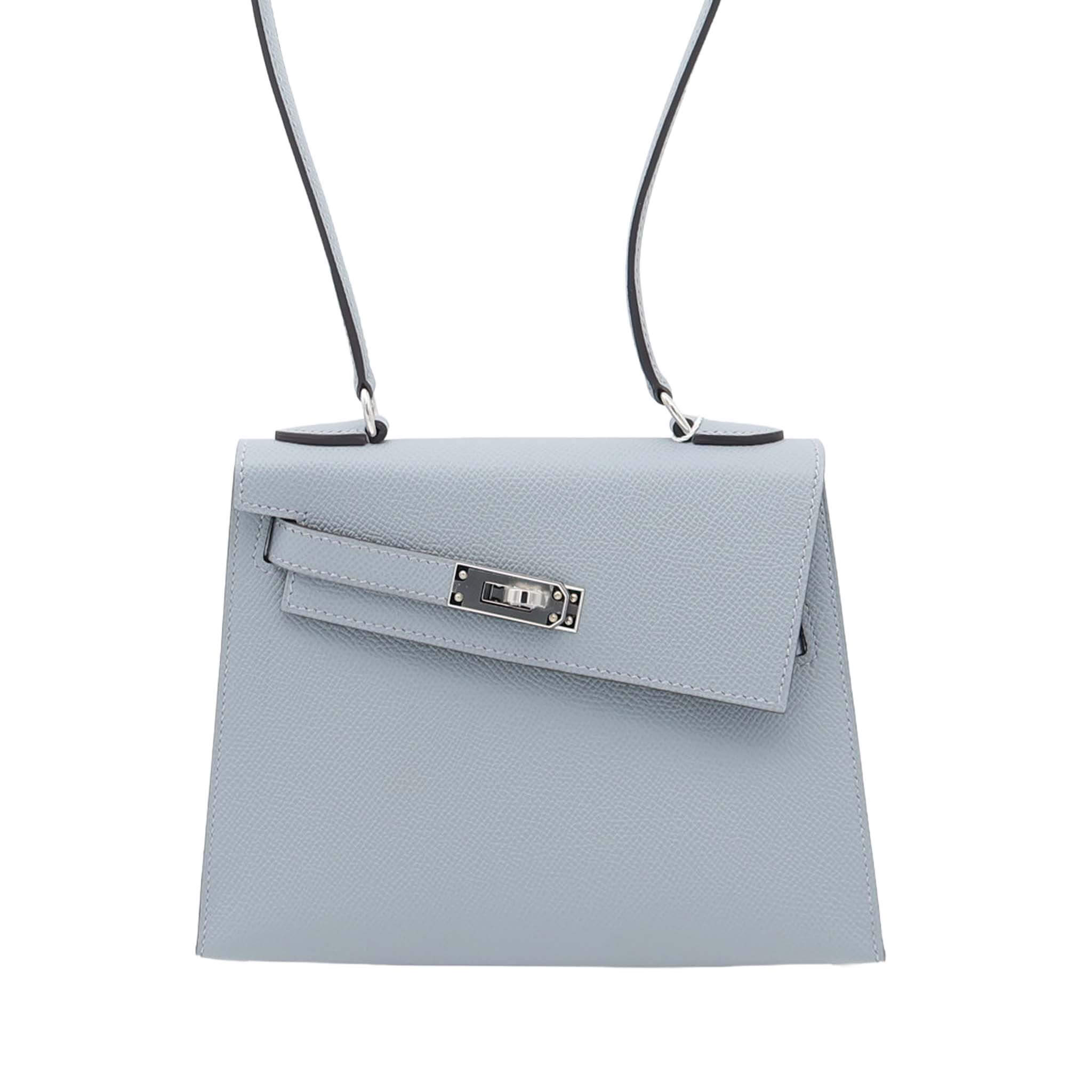 HERMES エルメス ケリー 無秩序 グリパンタン エプソン シルバー金具 K