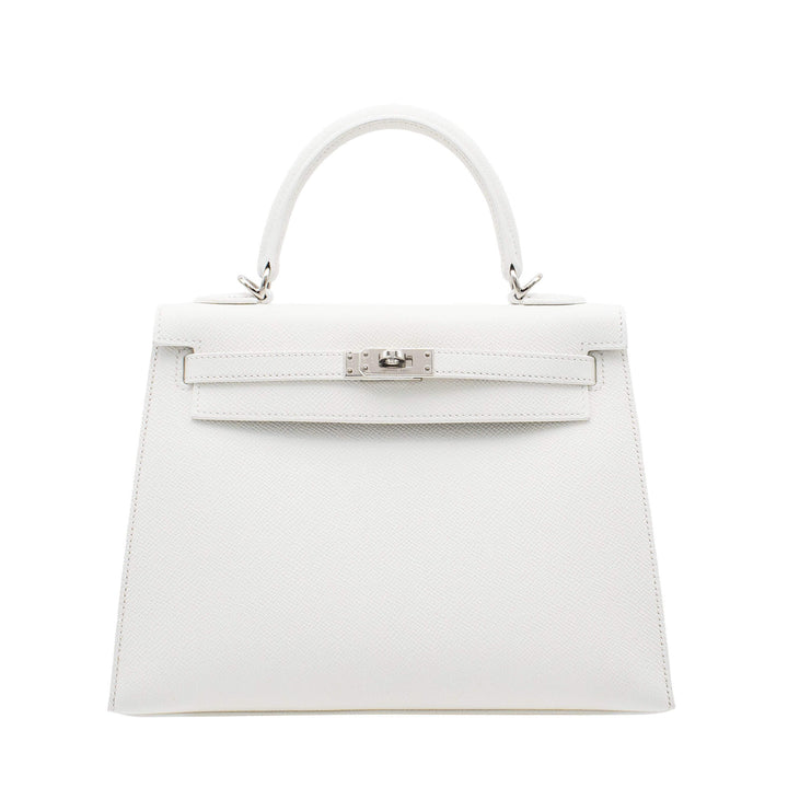 HERMES エルメス ケリー25 セリエ ニューホワイト エプソン シルバー金具 K刻印