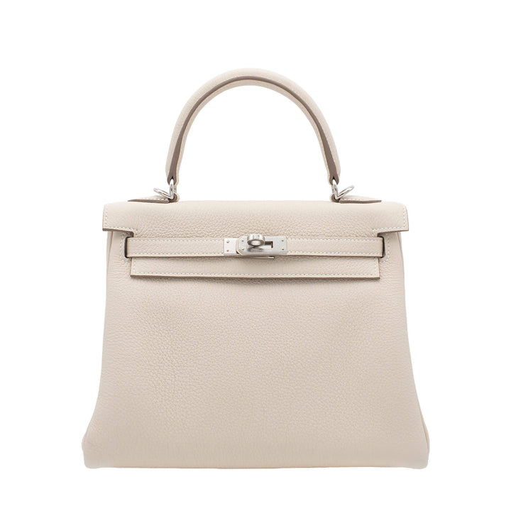 HERMES エルメス ケリー25 クレ トゴ シルバー金具 G刻印 - GINZA CELIA