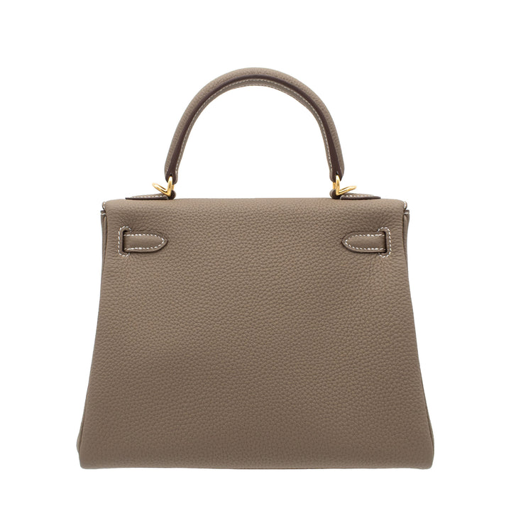 Hermès Kelly 25 Etoupe Togo Gold Hardware (GHW) Stempel K