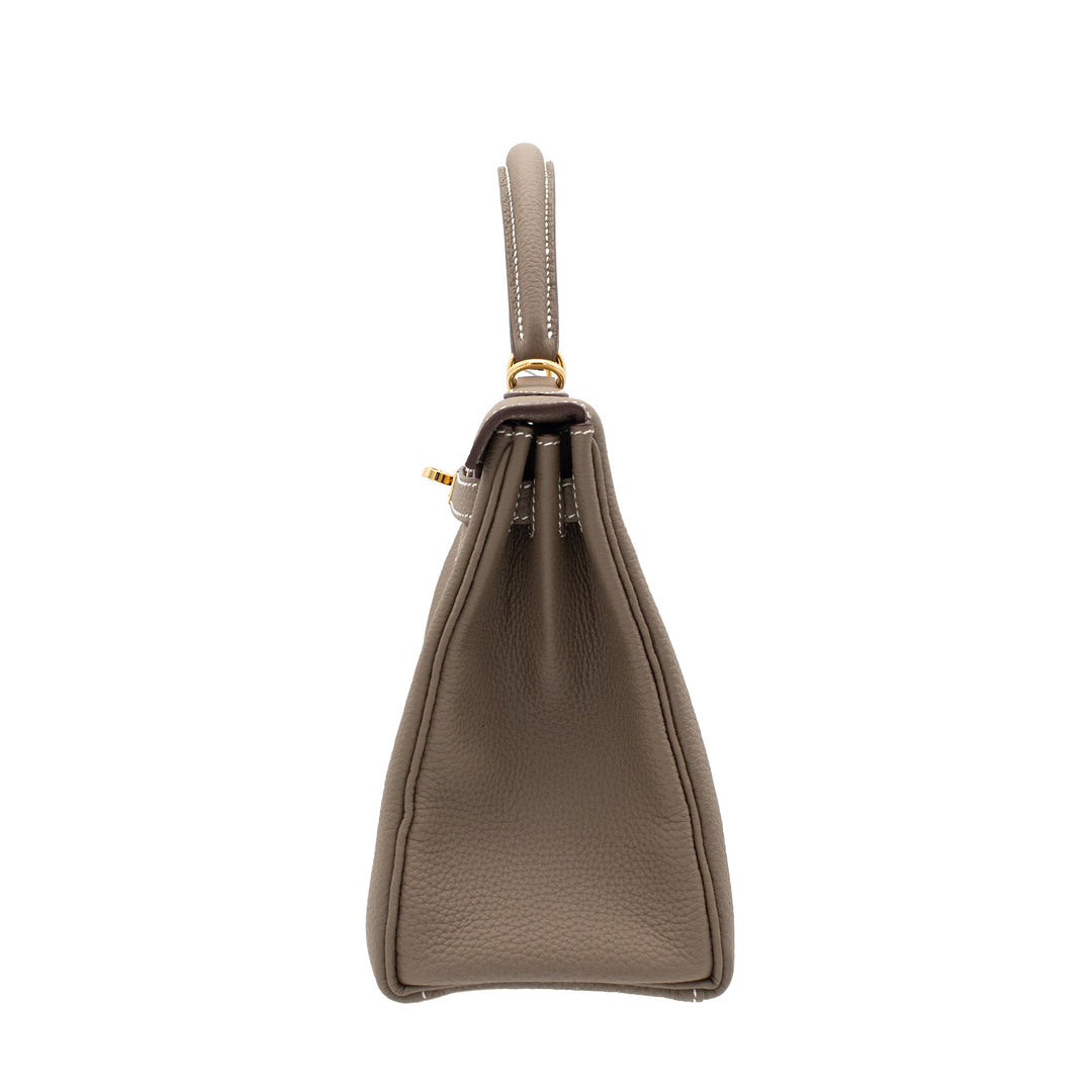Hermès Kelly 25 Etoupe Togo Gold Hardware (GHW) Stempel K