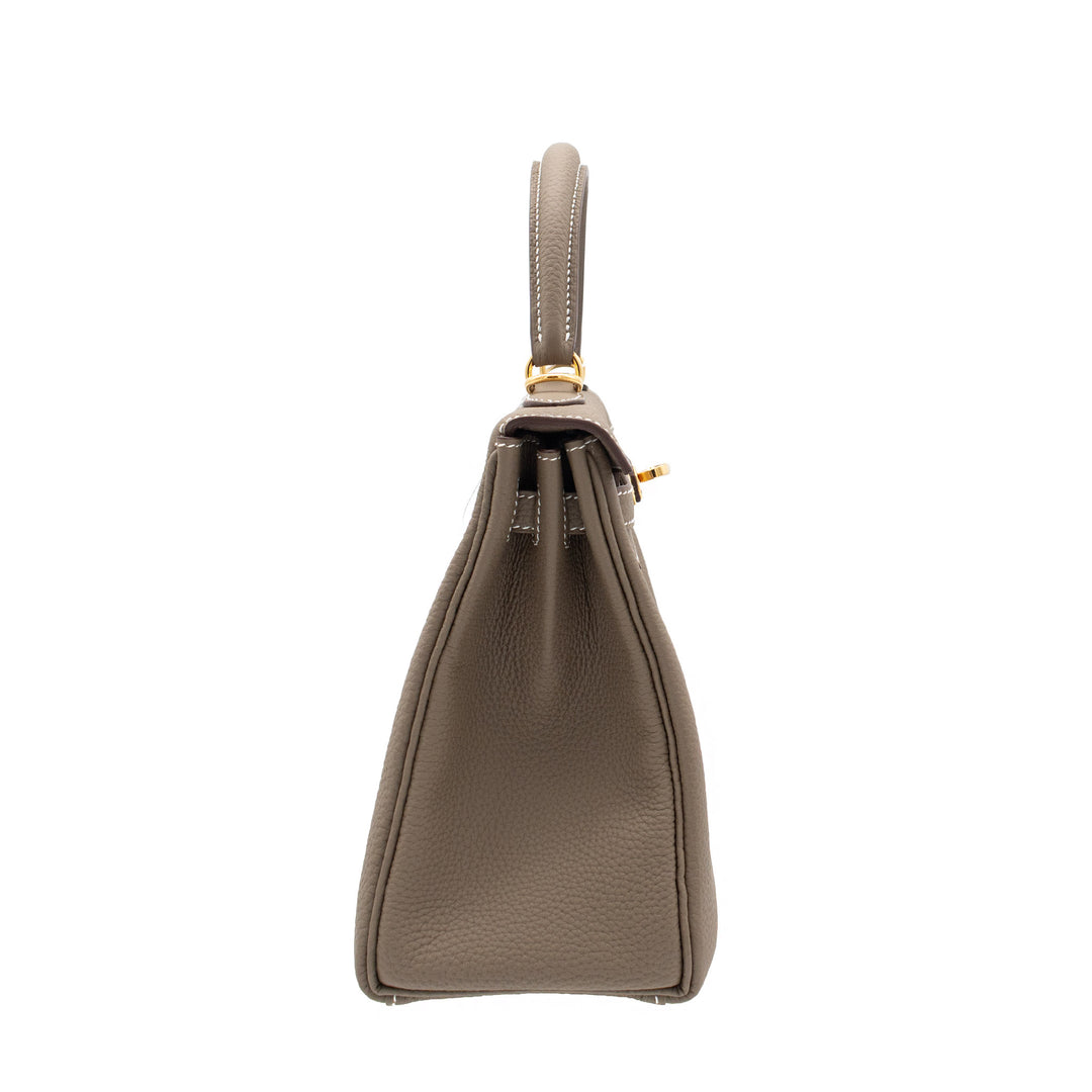 Hermès Kelly 25 Etoupe Togo Gold Hardware (GHW) Stempel K