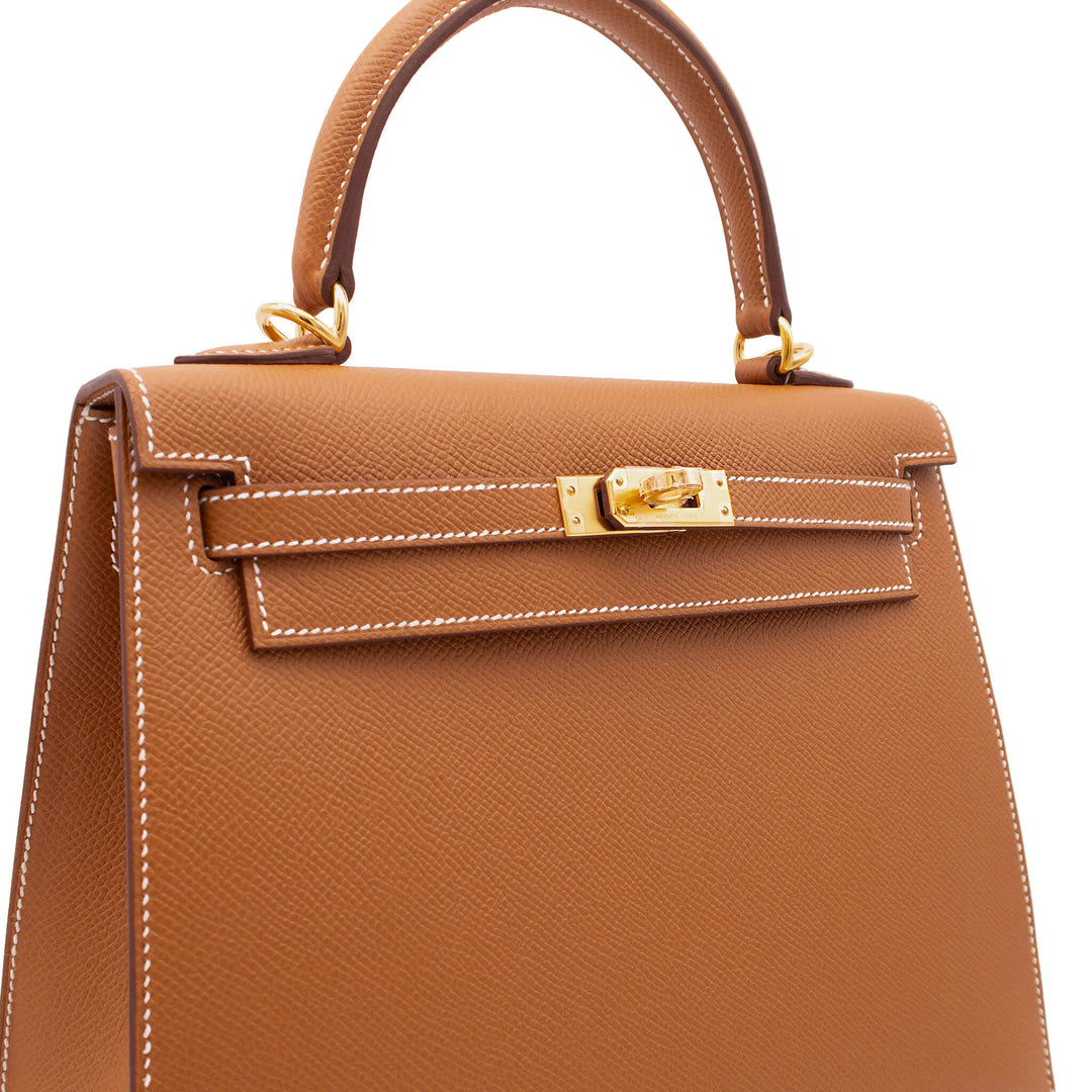 HERMES エルメス ケリー25 セリエ ゴールド エプソン ゴールド金具 G刻印