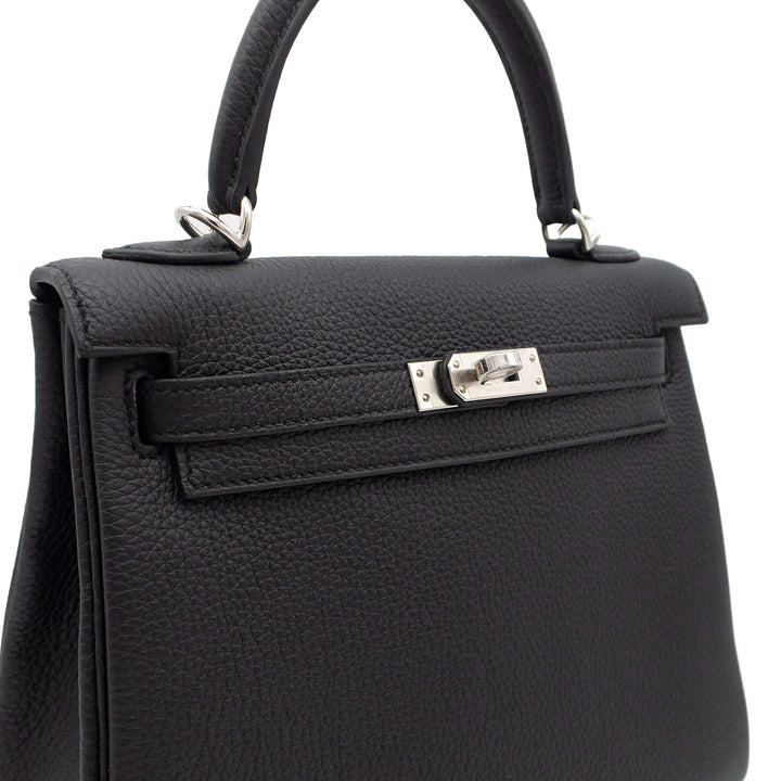 HERMÈS 愛馬仕 Kelly25 黑色 Togo皮 銀釦 G刻