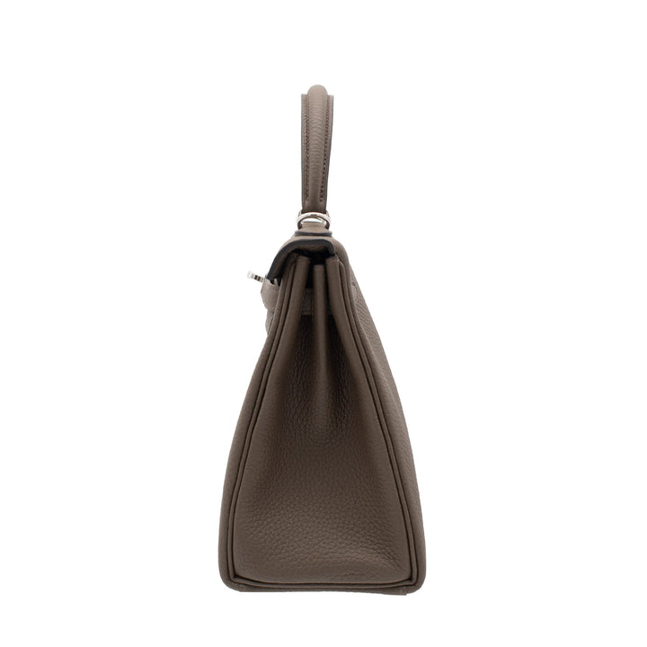 HERMÈS Kelly 25 Taupe Togo Palladium Hardware (PHW) Stamp G