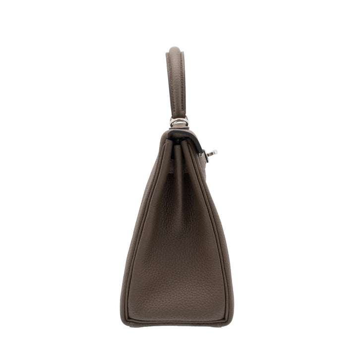 HERMÈS Kelly 25 Taupe Togo Palladium Hardware (PHW) Stamp G