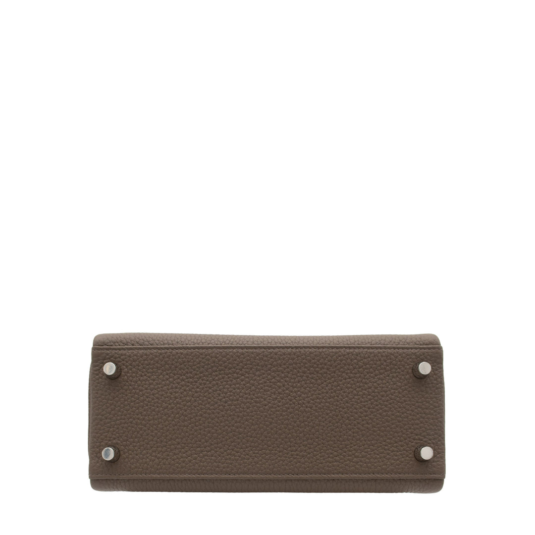 HERMÈS Kelly 25 Taupe Togo Palladium Hardware (PHW) Stamp G