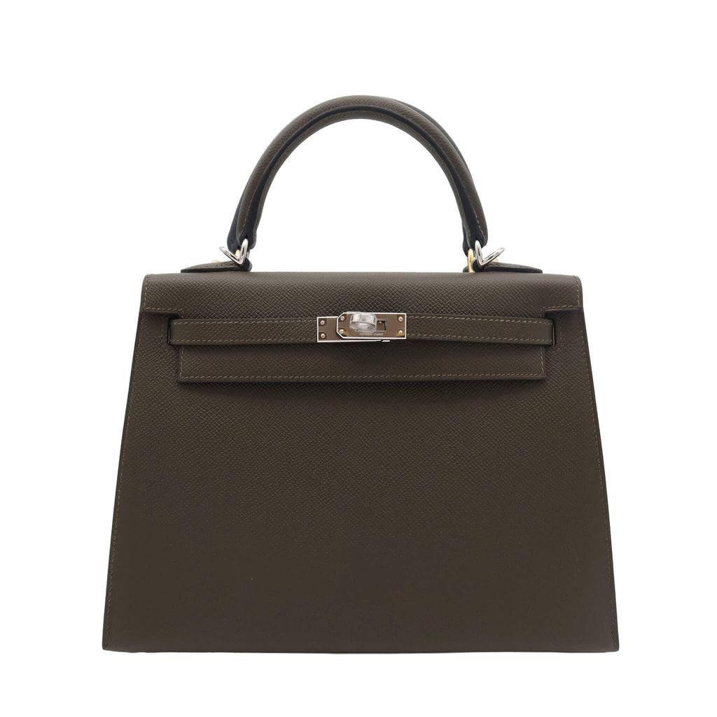 HERMES エルメス ケリー25 ヴェールロデン エプソン シルバー金具 G