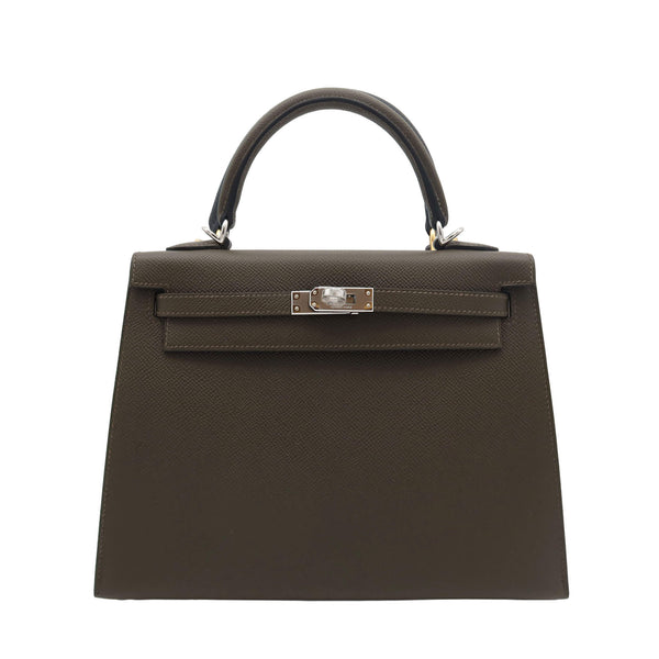 HERMES エルメス ケリー25 ヴェールロデン エプソン シルバー金具 G