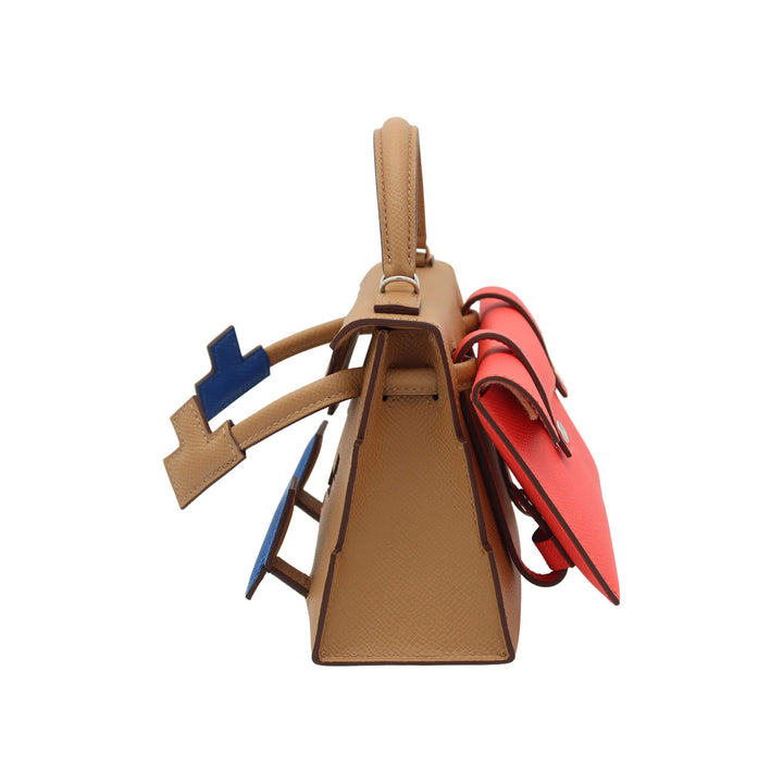 HERMES エルメス　ケリードールピクト　ビスキュイ/ブルーフリーダ/モーヴペール/ローズテキサス　エプソン　シルバー金具　W刻印