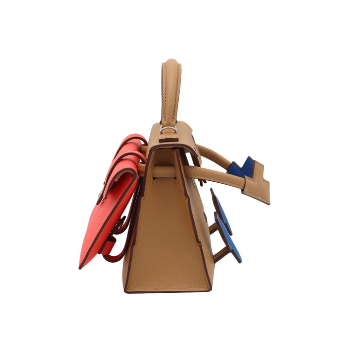 HERMES エルメス　ケリードールピクト　ビスキュイ/ブルーフリーダ/モーヴペール/ローズテキサス　エプソン　シルバー金具　W刻印