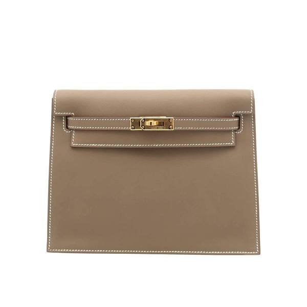 HERMES エルメス ケリーダンス エトゥープ スイフト ゴールド金具 W 刻印