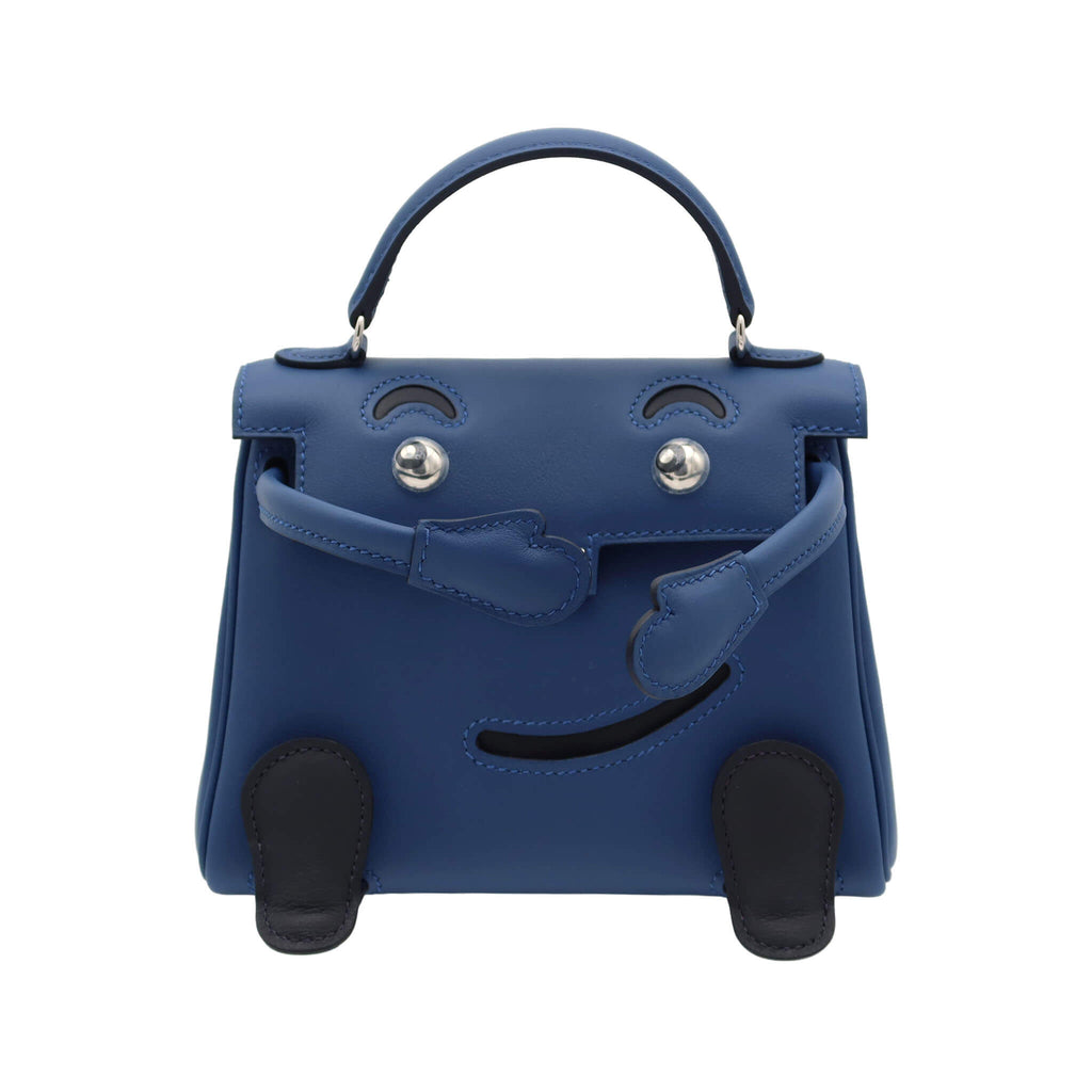 HERMES エルメス ケリードール ブルータイ キャバン スイフト シルバー