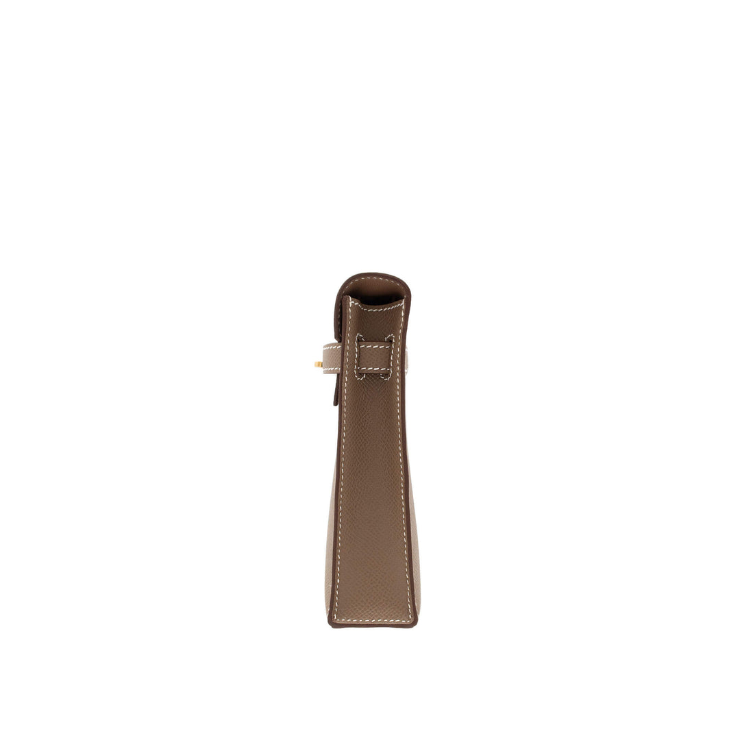 HERMES エルメス ケリーエラン エトゥープ エプソン ゴールド金具 G刻印