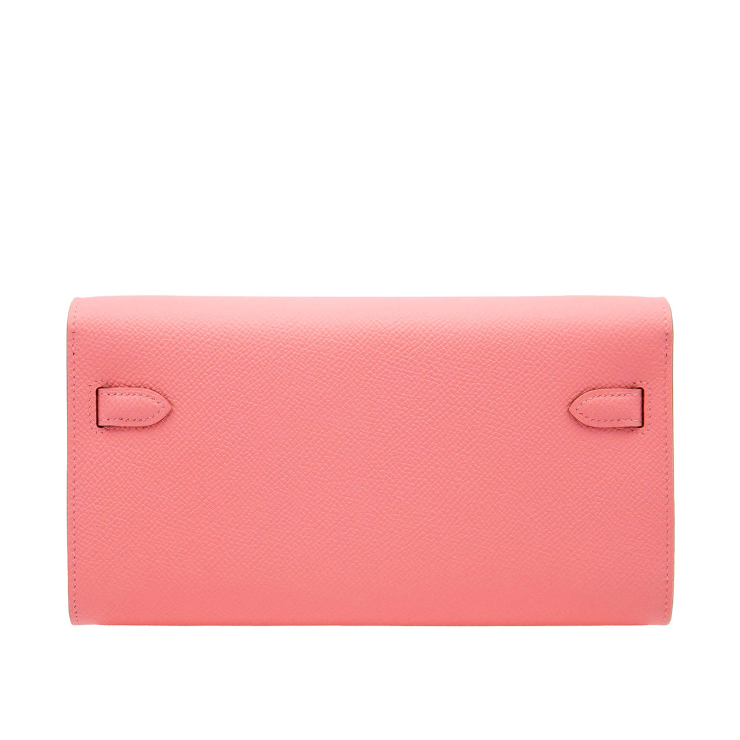 HERMÈS Kelly Wallet to Go Rose Confetti Epsom PHW Stempel K