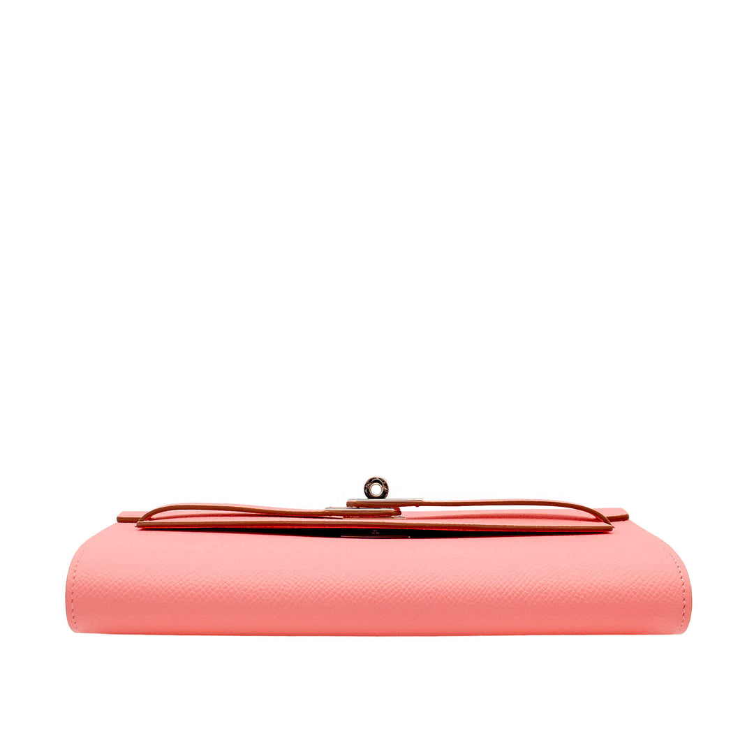 HERMÈS Kelly Wallet to Go Rose Confetti Epsom PHW Stempel K