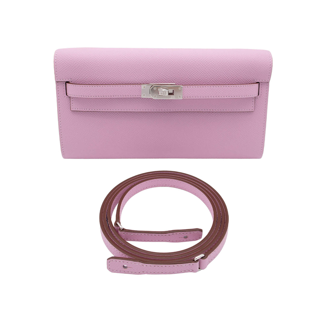 HERMES エルメス ケリーウォレット トゥーゴー モーヴシルベストル エプソン シルバー金具 G刻印
