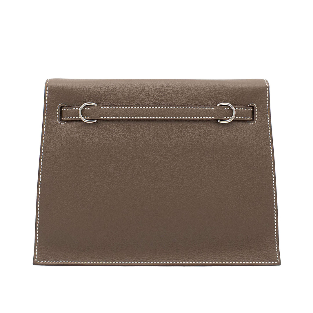 HERMÈS Kelly Danse Etoupe Evercolor Palladium Hardware (PHW) Stamp W