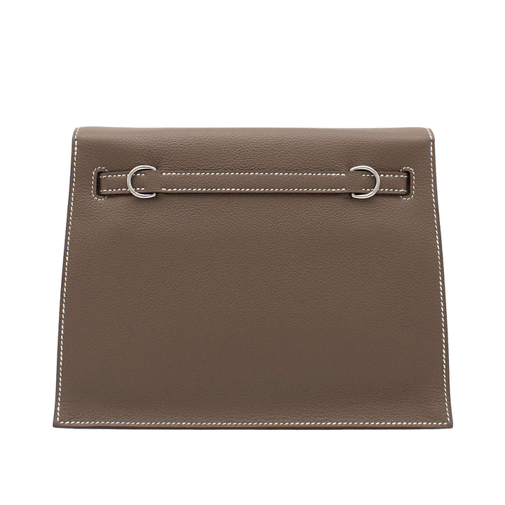 HERMÈS Kelly Danse Etoupe Evercolor Palladium Hardware (PHW) Stamp W