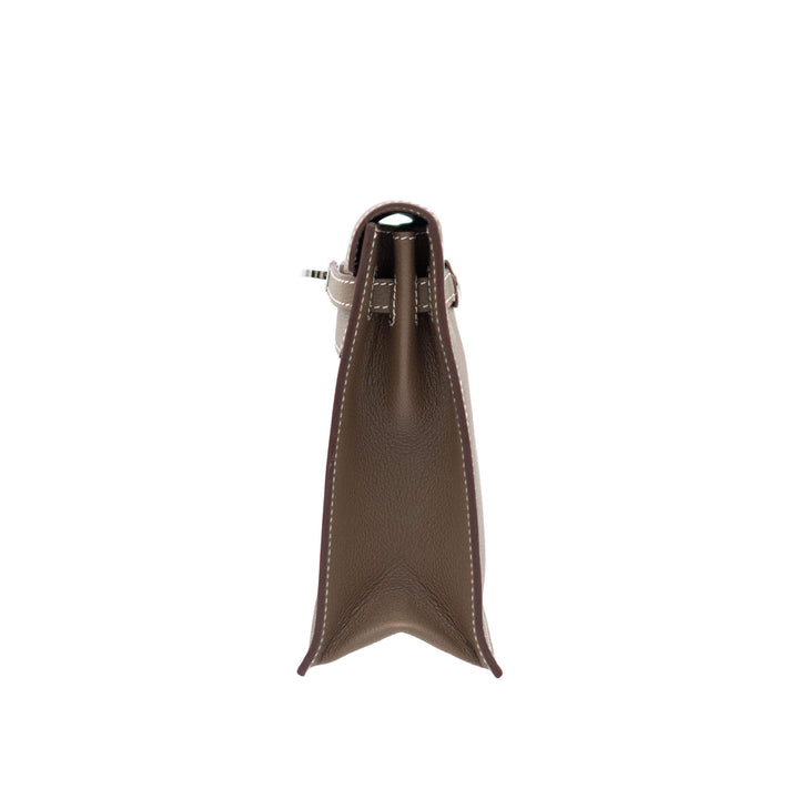HERMÈS Kelly Danse Etoupe Evercolor Palladium Hardware (PHW) Stamp W