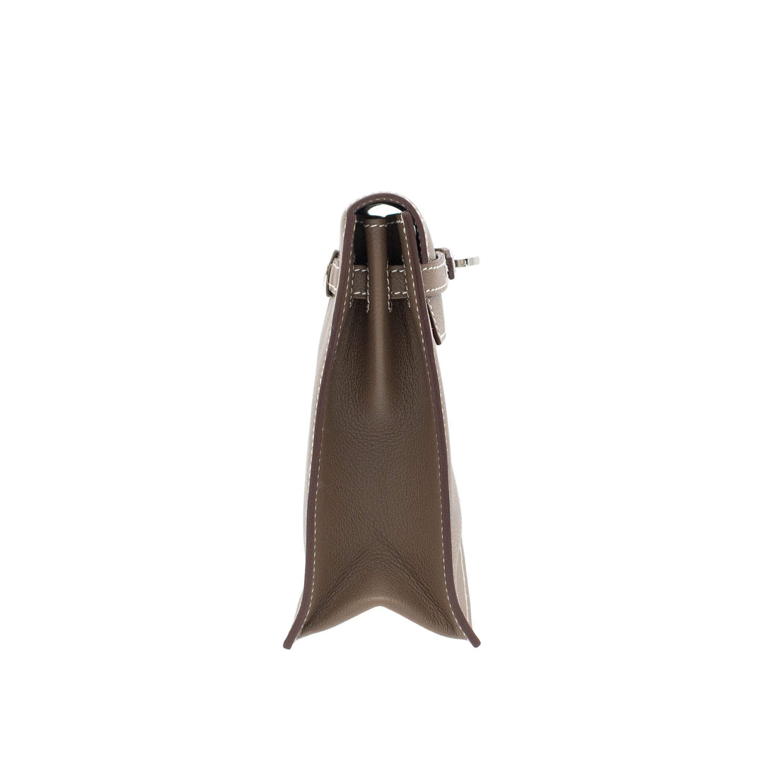 HERMÈS Kelly Danse Etoupe Evercolor Palladium Hardware (PHW) Stamp W