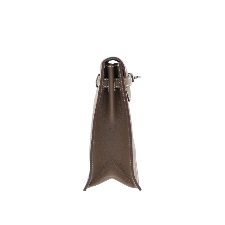 HERMÈS Kelly Danse Etoupe Evercolor Palladium Hardware (PHW) Stamp W
