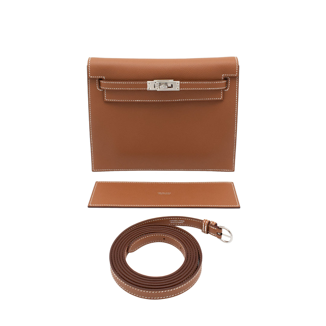 HERMÈS Kelly Dance Gold Evercolor Palladium Hardware Stamp G