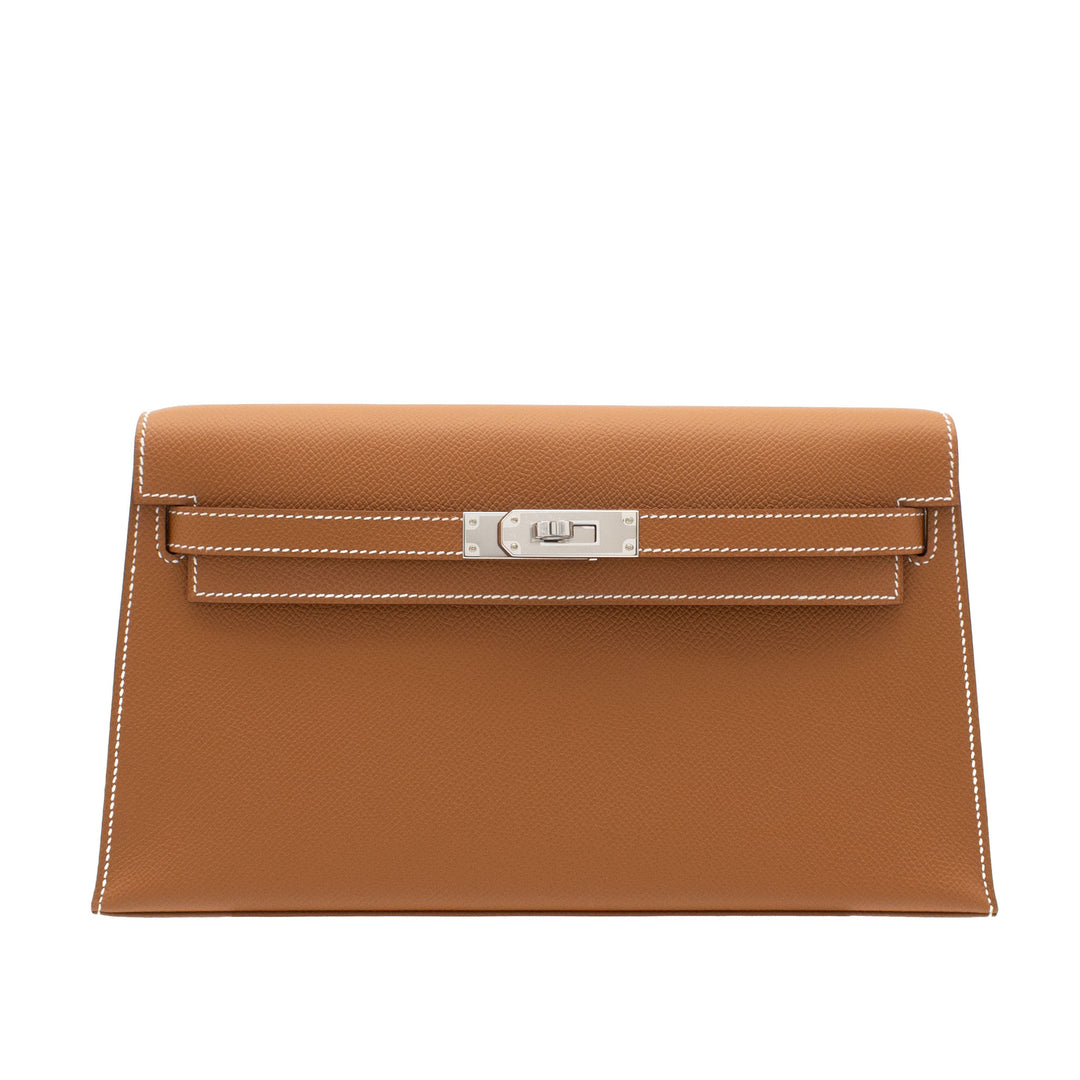 HERMES エルメス ケリーエラン ゴールド エプソン シルバー金具 G刻印