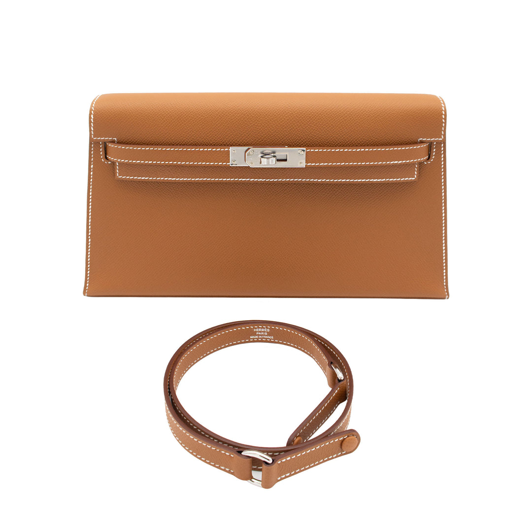 HERMES エルメス ケリーエラン ゴールド エプソン シルバー金具 G刻印