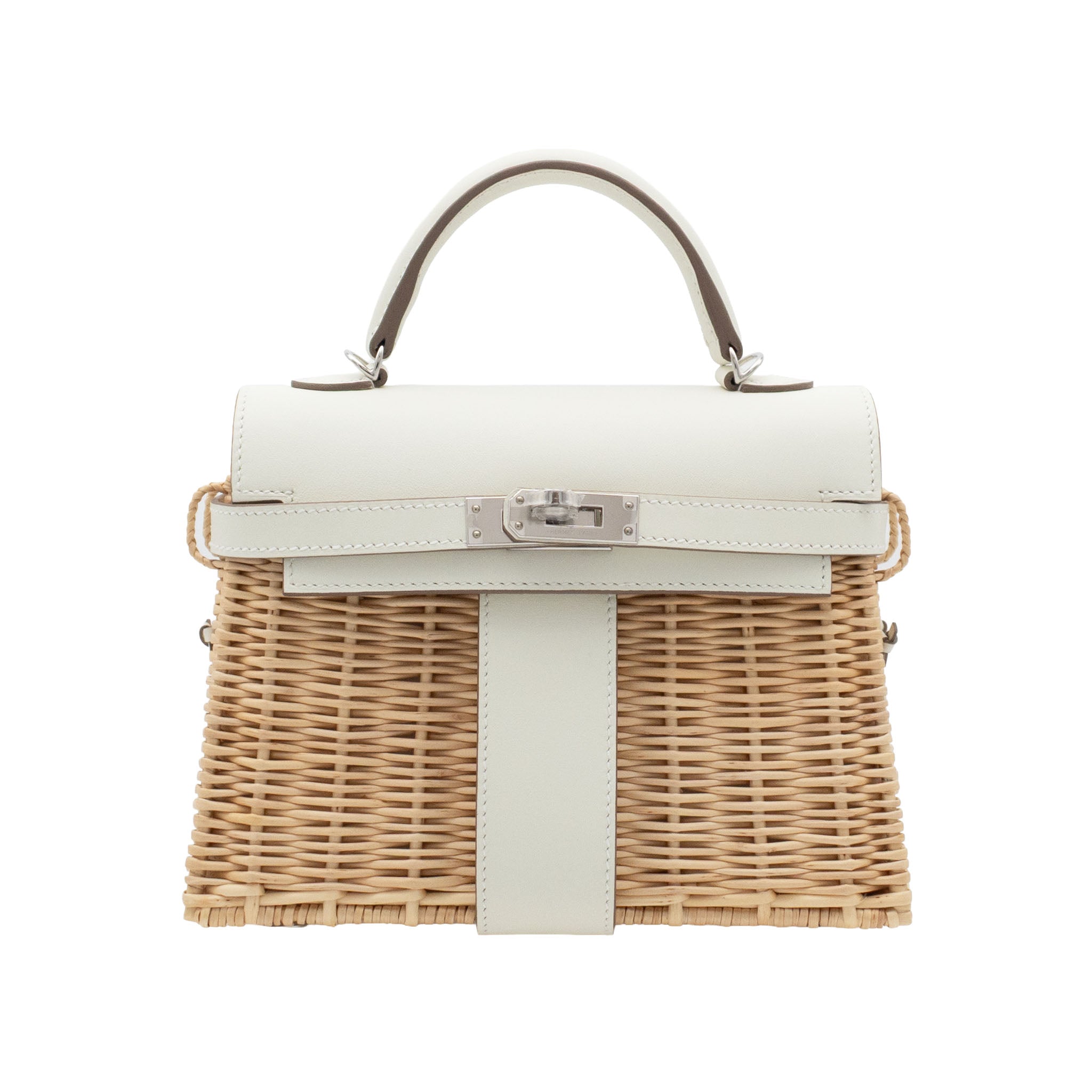 HERMES エルメス ケリーピクニック ミニ ナチュラル/マッシュルーム 柳