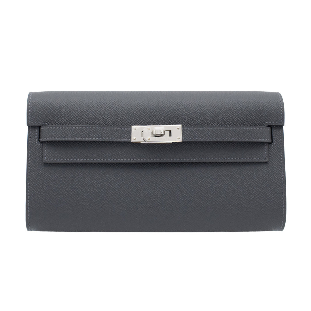 HERMES エルメス ケリーウォレット トゥーゴー グリミスティ エプソン シルバー金具 G刻印 - GINZA CELIA