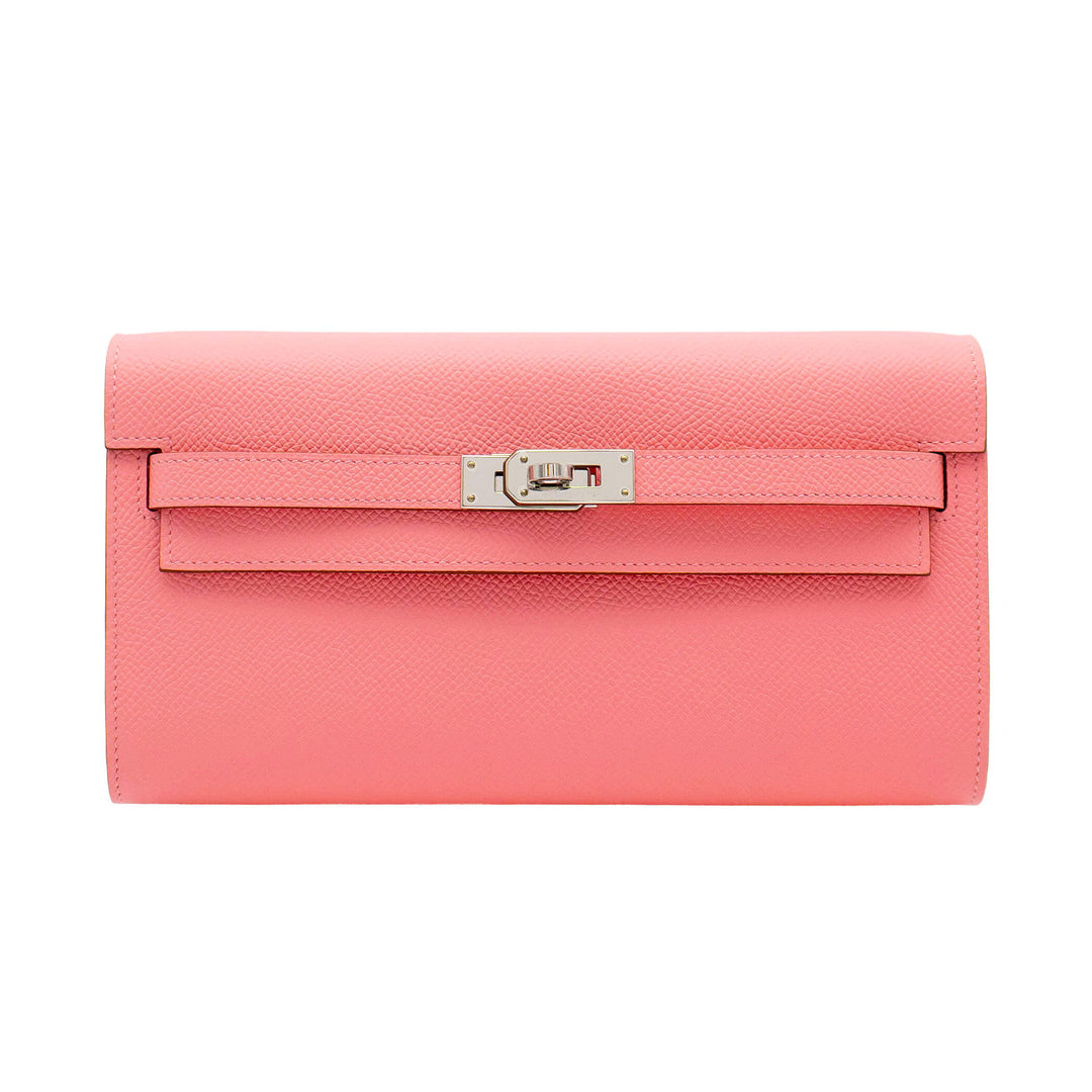 HERMES エルメス ケリーウォレット トゥーゴー ローズコンフェッティ エプソン シルバー金具 G刻印 - GINZA CELIA