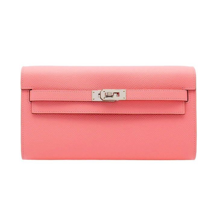 HERMES エルメス ケリーウォレット トゥーゴー ローズコンフェッティ エプソン シルバー金具 G刻印 - GINZA CELIA