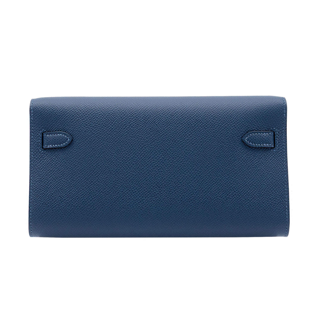 HERMES エルメス ケリーウォレット トゥーゴー ブルーサフィール エプソン シルバー金具 G刻印