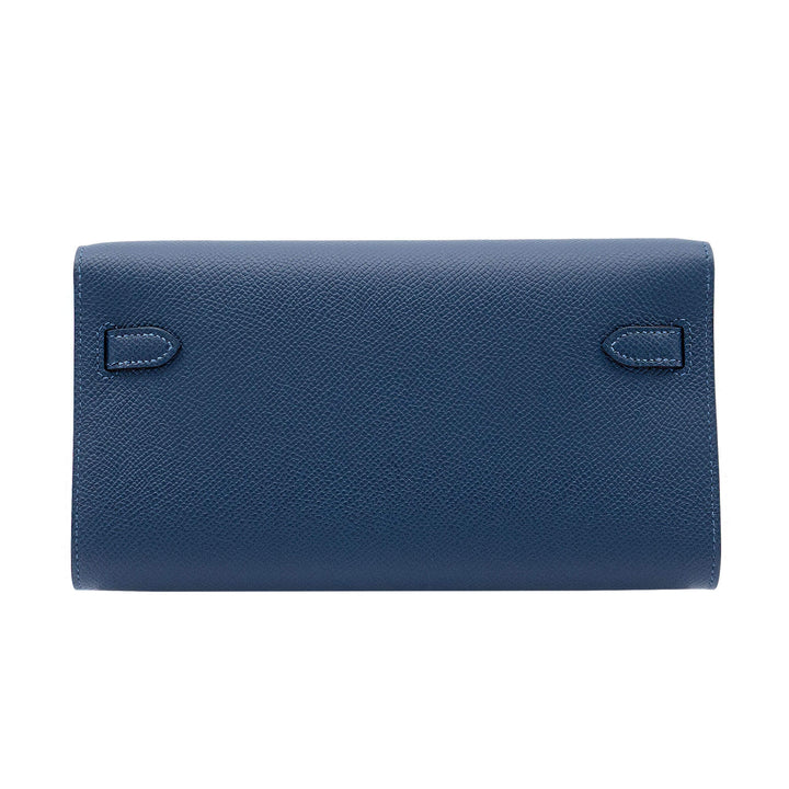 HERMES エルメス ケリーウォレット トゥーゴー ブルーサフィール エプソン シルバー金具 G刻印