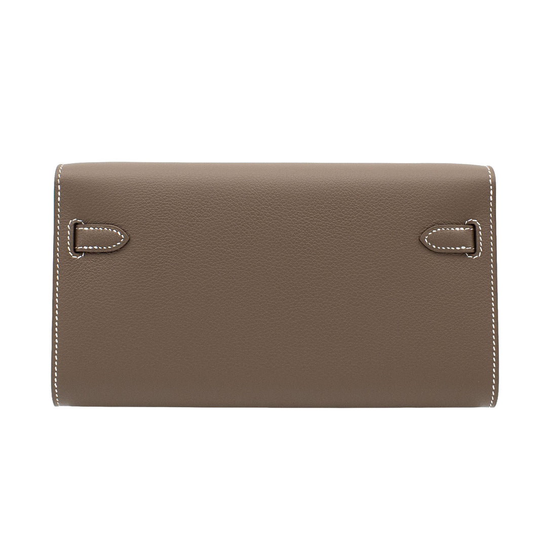 HERMES エルメス ケリーウォレット トゥーゴー エトゥープ エバーカラー ゴールド金具 G刻印 - GINZA CELIA