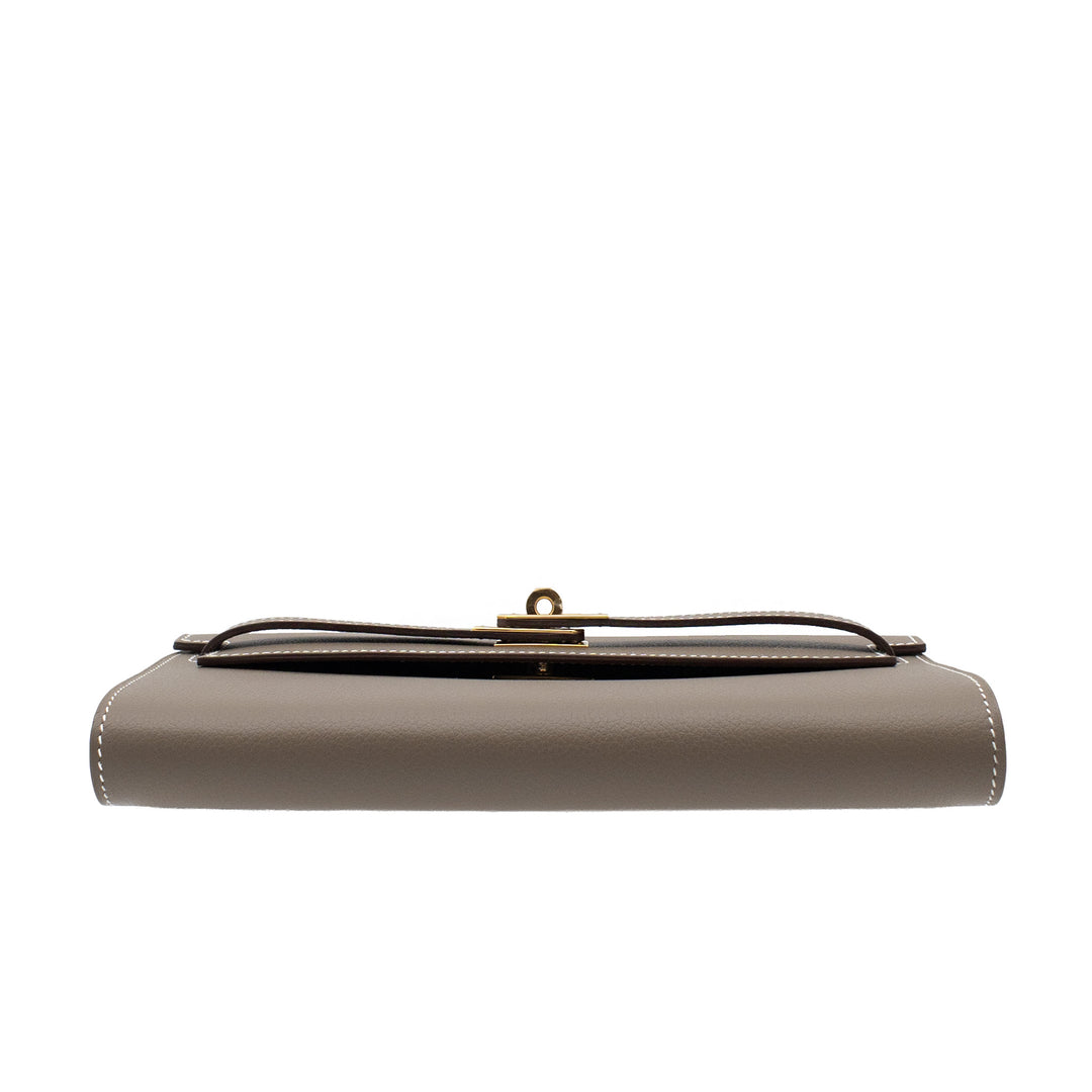 HERMES エルメス ケリーウォレット トゥーゴー エトゥープ エバーカラー ゴールド金具 G刻印 - GINZA CELIA
