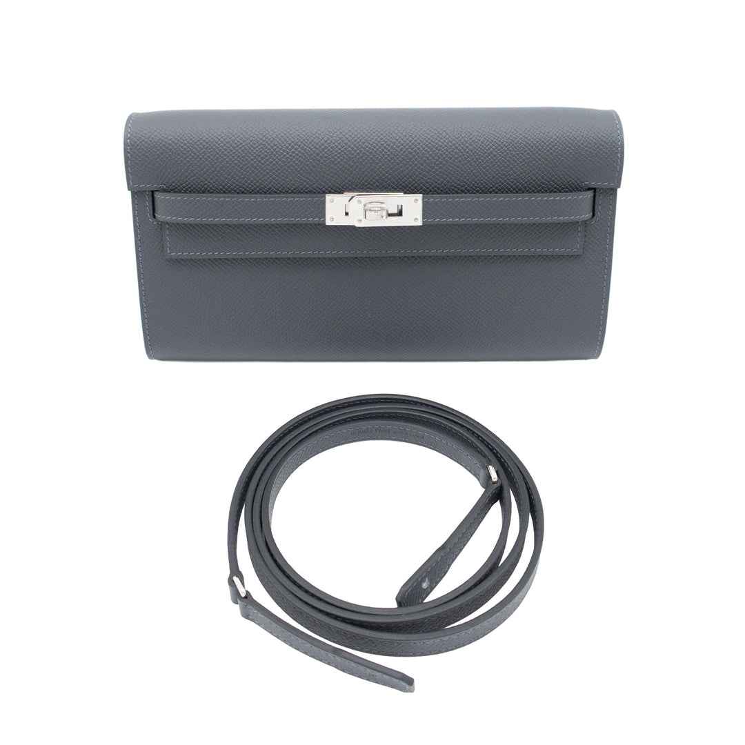 HERMES エルメス ケリーウォレット トゥーゴー グリミスティ エプソン シルバー金具 G刻印 - GINZA CELIA