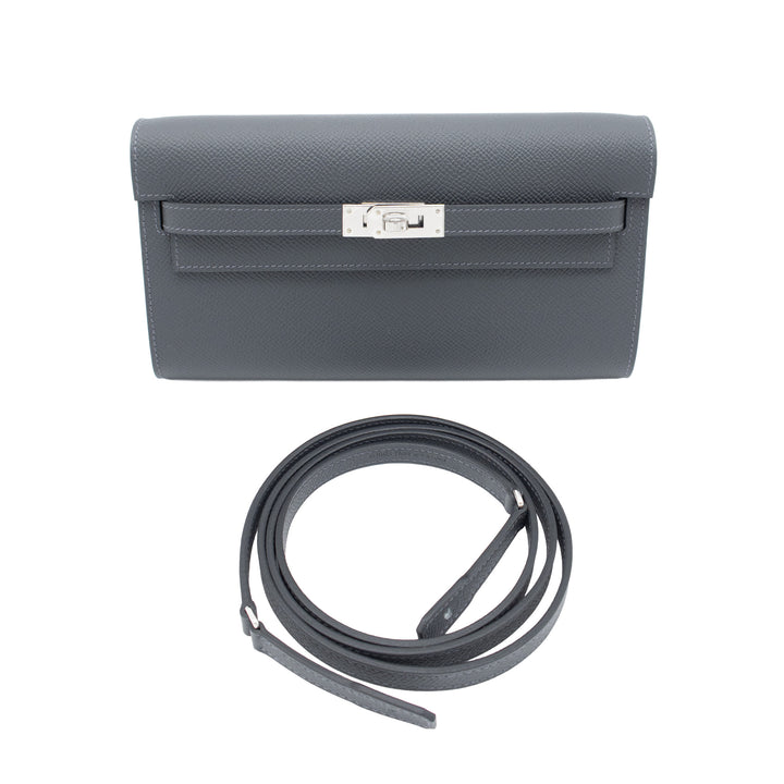 HERMES エルメス ケリーウォレット トゥーゴー グリミスティ エプソン シルバー金具 G刻印 - GINZA CELIA