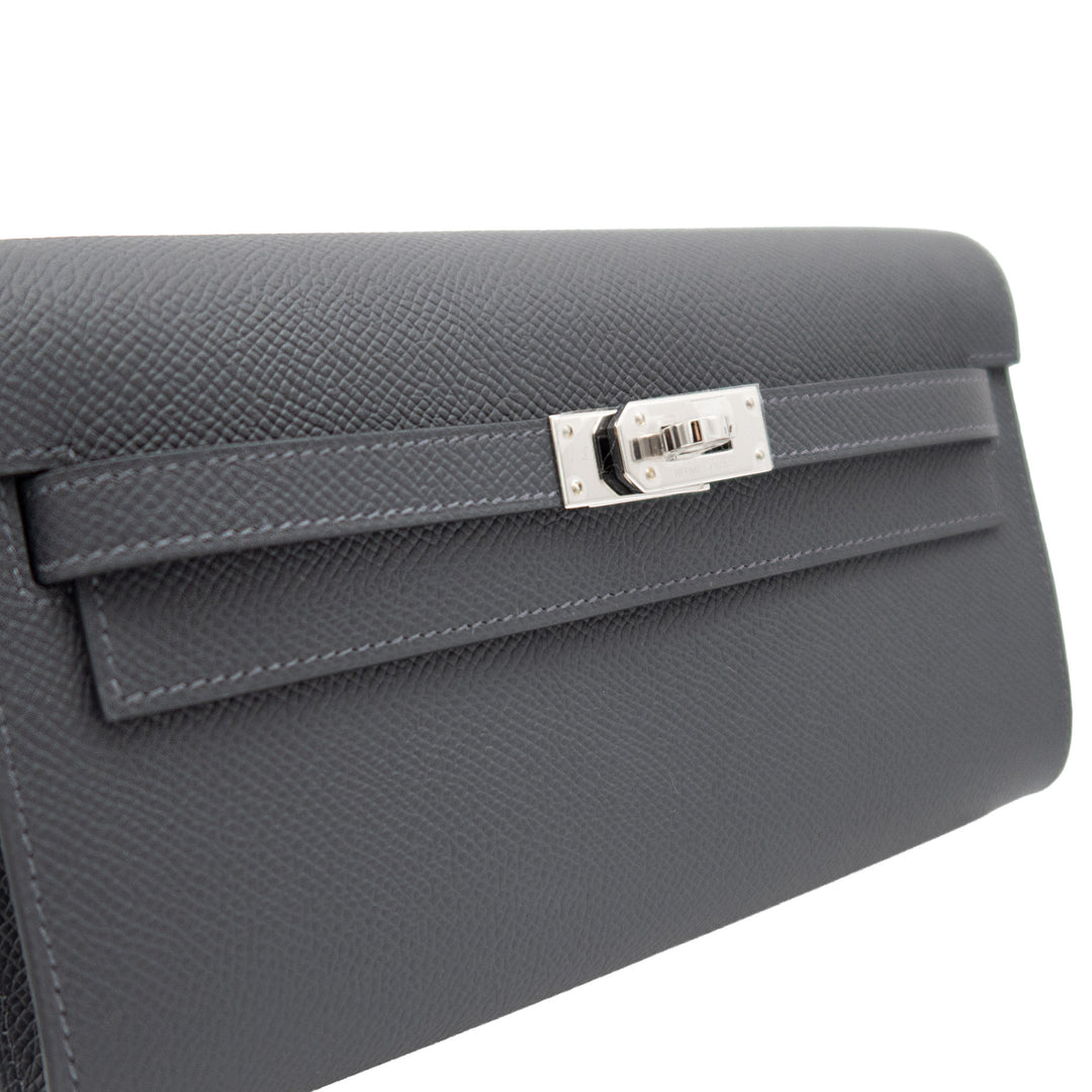 HERMES エルメス ケリーウォレット トゥーゴー グリミスティ エプソン シルバー金具 G刻印 - GINZA CELIA