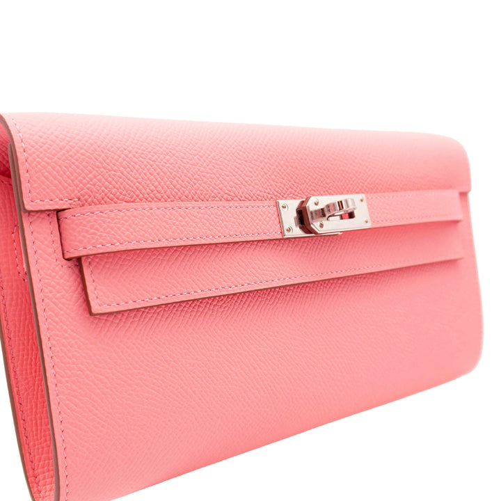 HERMES エルメス ケリーウォレット トゥーゴー ローズコンフェッティ エプソン シルバー金具 G刻印 - GINZA CELIA