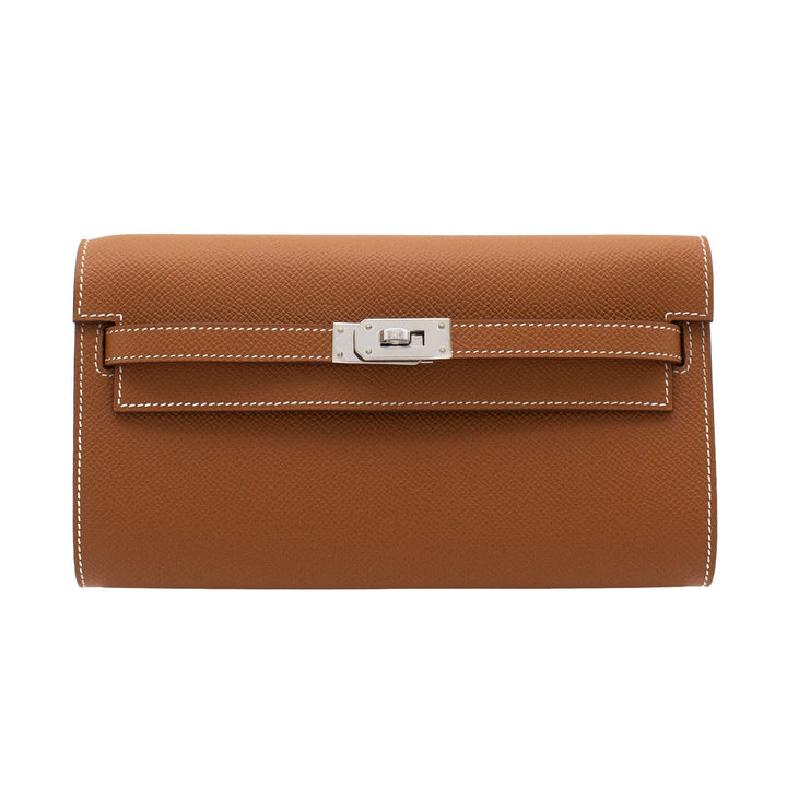 HERMES エルメス ケリーウォレット トゥーゴー ゴールド エプソン シルバー金具 G刻印