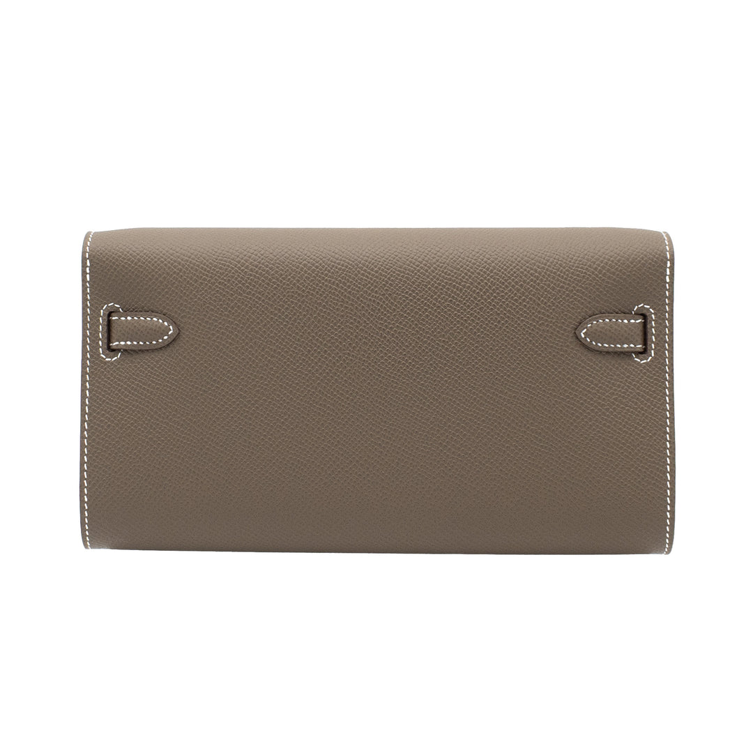 HERMÈS Kelly Wallet Togo Etoupe Epsom Palladium Hardware (PHW) Stamp G