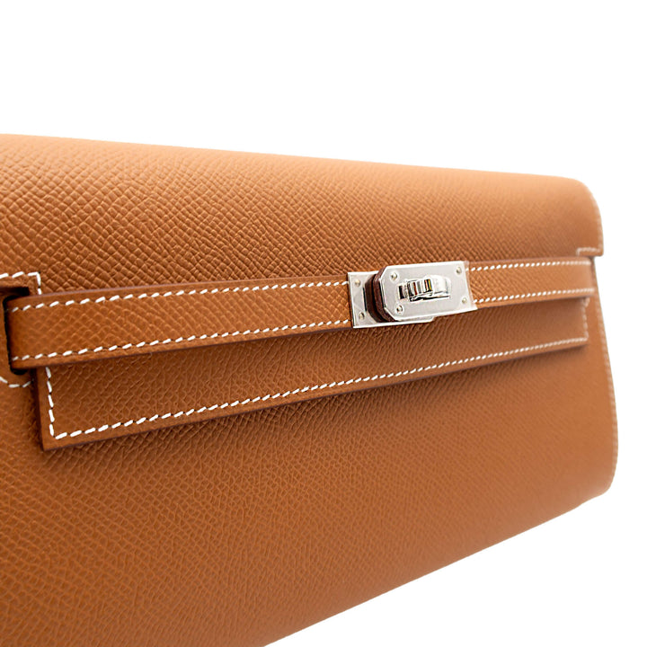 HERMES エルメス ケリーウォレット トゥーゴー ゴールド エプソン シルバー金具 G刻印