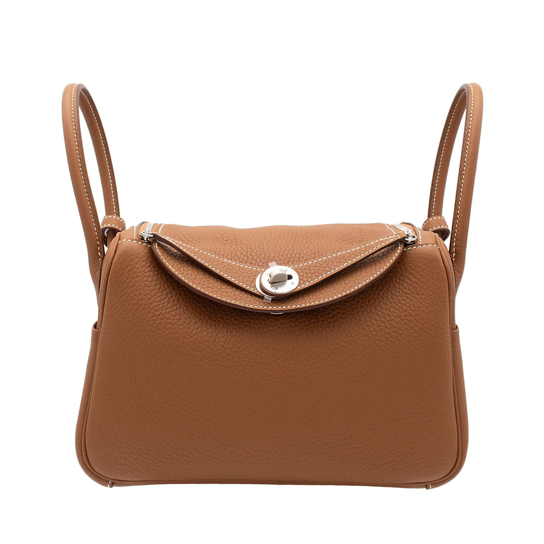 HERMÈS Lindy 26 Gold Clemence PHW Stamp K