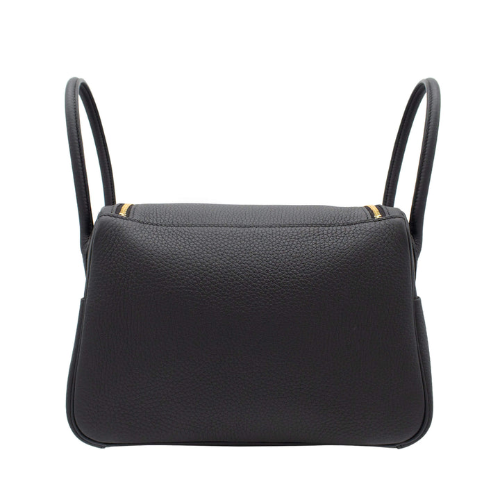 HERMÈS Lindy26 Black Clemence Gold Hardware (GHW) Stamp K