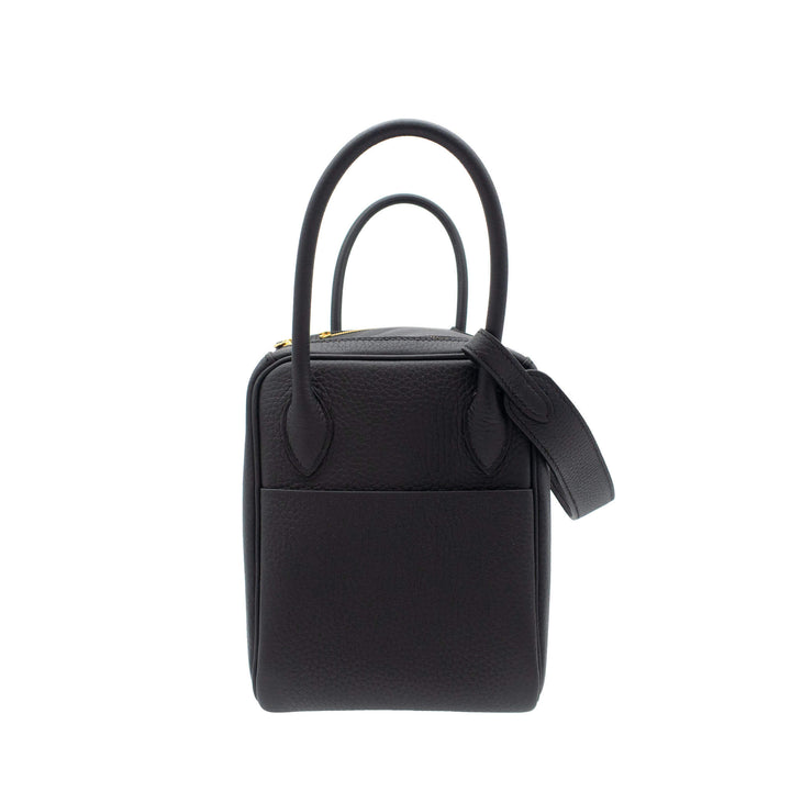 HERMÈS Lindy 26 Black Clemence Gold Hardware (GHW) Stamp G