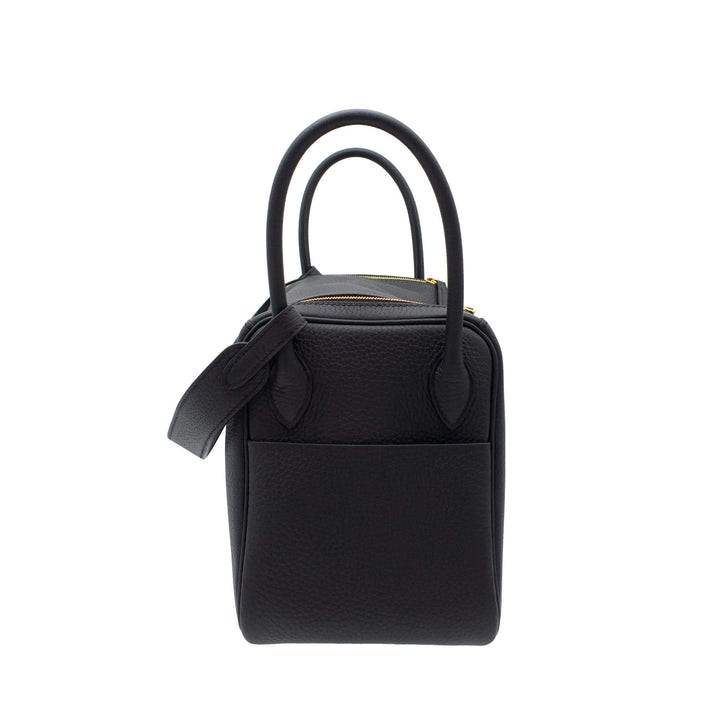 HERMÈS Lindy 26 Black Clemence Gold Hardware (GHW) Stamp G