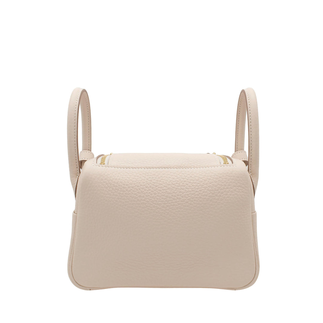 HERMÈS Lindy Mini Craie Clemence Gold Hardware (GHW) Stempel G